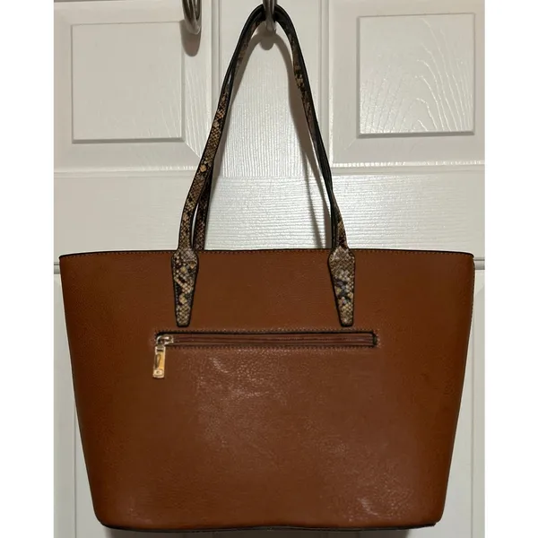 Women’s Light Brown Tote and Smaller Handbag Set‎ Animal Print - Image 3