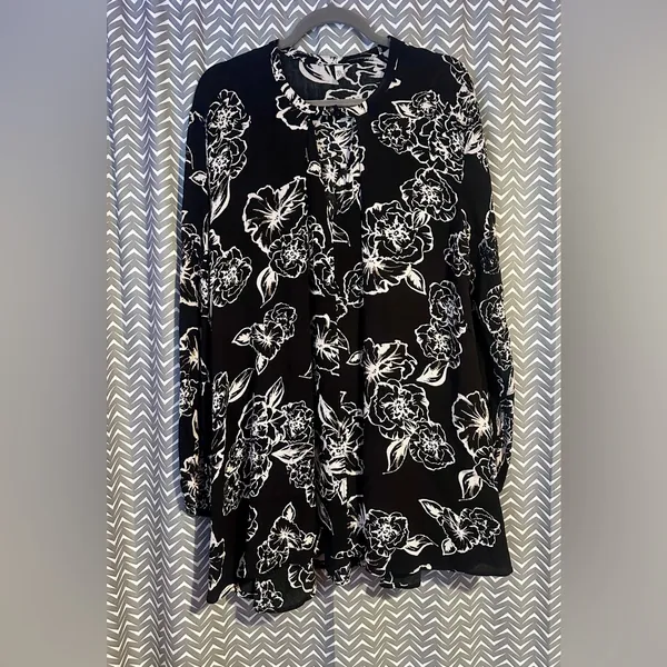 Free People | Swing Out Of It Black Floral Tunic Dress, size M - Image 3