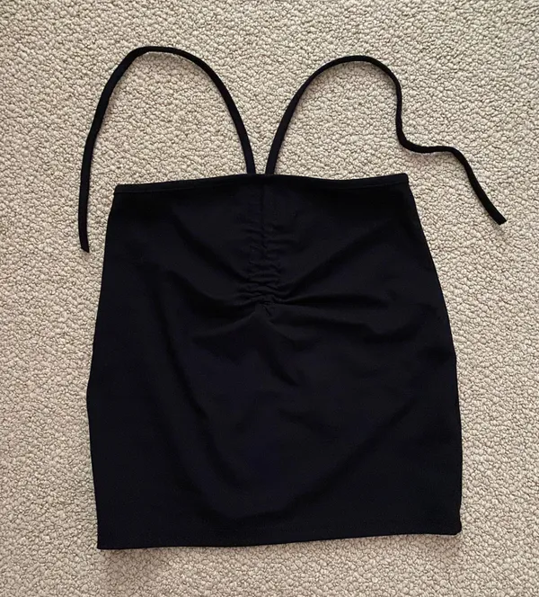 Adika Black Mini Skirt With Tie - Image 2