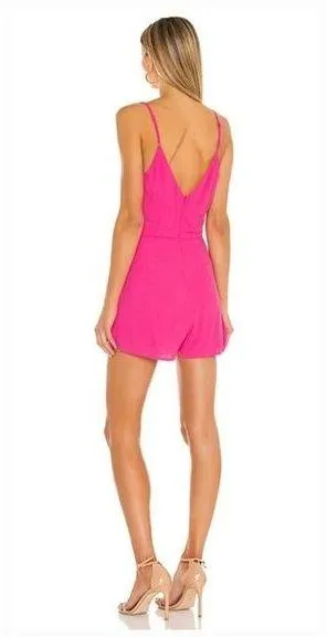 Superdown Karen Wrap Romper in Pink Medium - Image 2