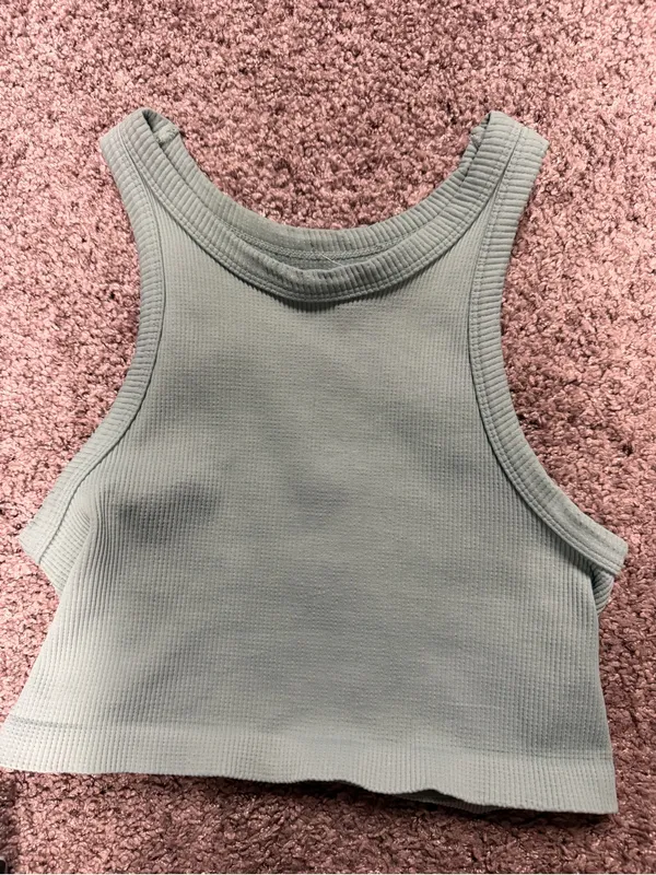 Tilly's Mint Green Ribbed Crop Tank Top - Image 3