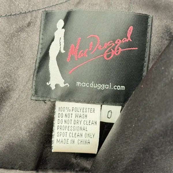 Mac‎ Duggal Floral Brocade Cocktail Dress Black Gold Metallic Sweetheart Mini 0 - Image 5