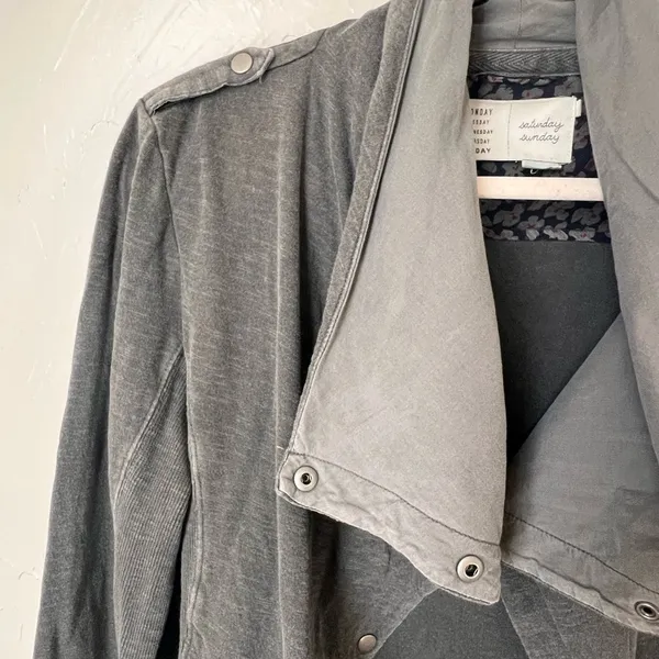 Anthropologie Saturday Sunday grey moto jacket size M - Image 2