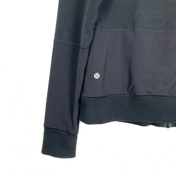 Lululemon Voyage Hoodie Stretch French Terry Yoga Boardshort Fabric Black 8 - Image 5