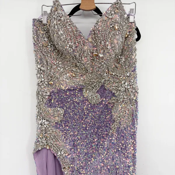 Portia‎ & Scarlett Womens Lavender Sequin Rhinestone Glam Prom Pageant Gown 20 - Image 5
