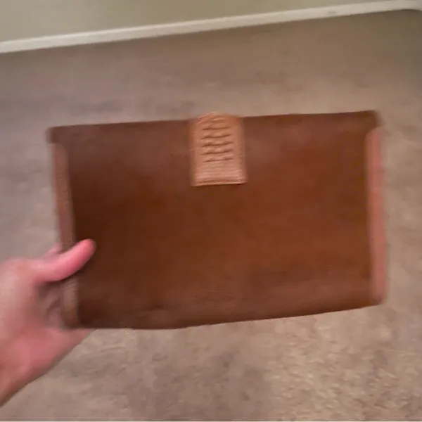 Grace Atelier de luxe ‎ Brown Clutch Bag Purse Snap Closure - Image 2