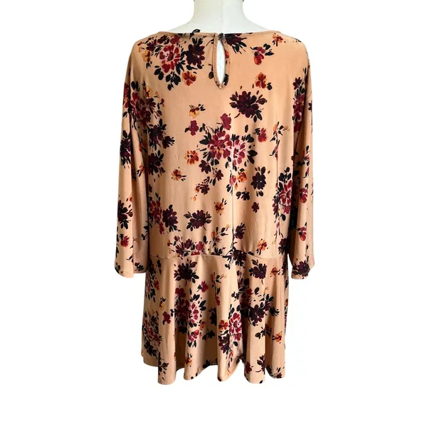 Cocomo Peach Orange Floral Tulip Sleeve‎ Tunic Blouse Plus Size 3X - Image 3