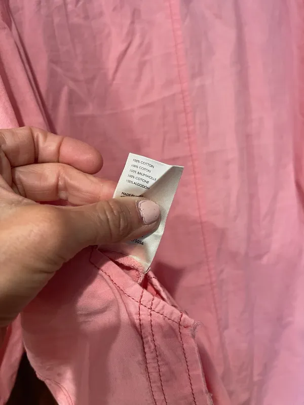 We The Free Happy Hour Shirt Oversized Pink Jean Shirt Jacket L - Image 7