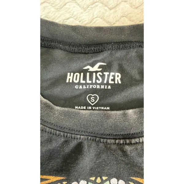 Hollister Womens Black Celestial Sun Moon Graphic Tee Shirt Small Art Nouveau - Image 3