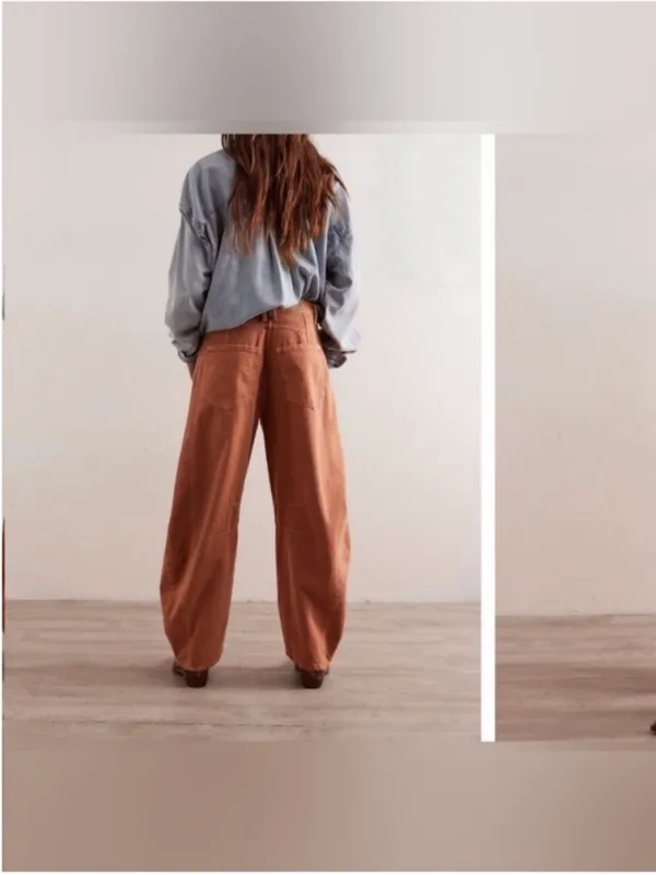 NWT Free People We The Free Good Luck Mid-Rise Barrel Jeans - ginger root - 32 - Image 4