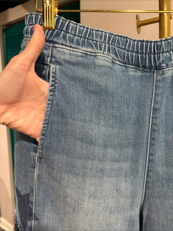 Anthropologie NWT PILCRO IZZIE RELAXED STAR PULL-ON BARREL JEANS - Image 12