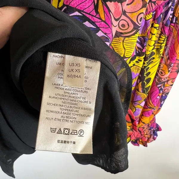 Alexandra Farmer for Anthropologie Butterfly Floral Smocked‎ Blouse Pink XS Boho - Image 6