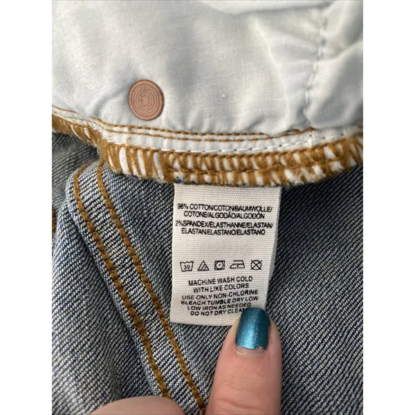 Free People Denim Mini Skirt Womens Size 0 Blue Medium Wash‎ Cotton Blend Casual - Image 8