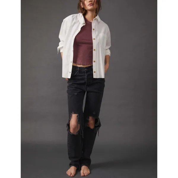 Free People The Lasso Jean / Washed Black - Image 6