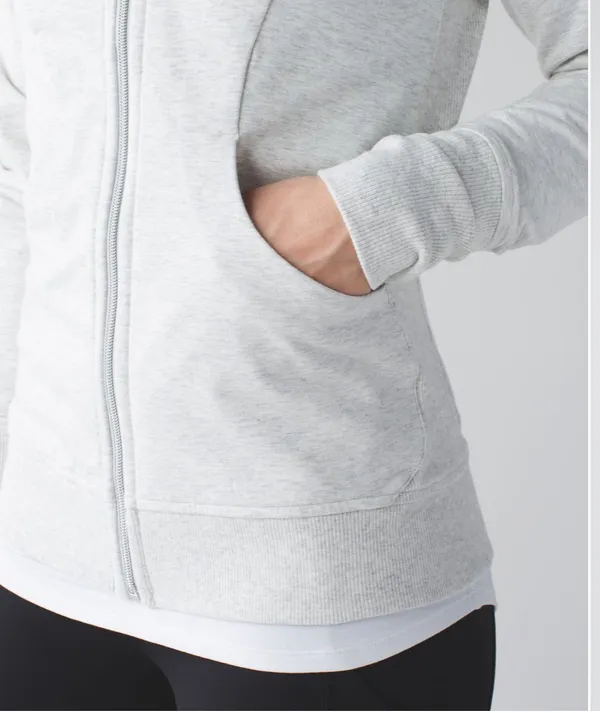 Lululemon Scuba Hoodie Heathered White / Silver - Image 4