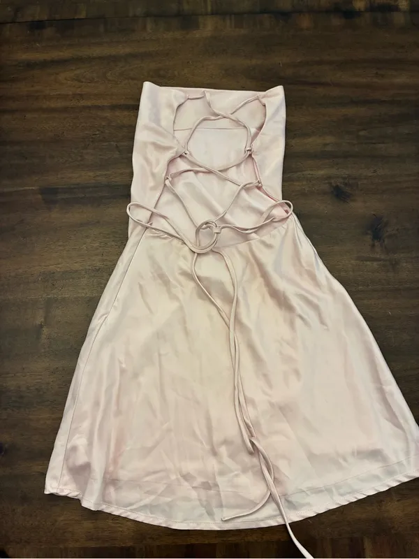 Princess Polly Dress Women’s 2 Strapless Tie Pink Mini Stain - Image 2