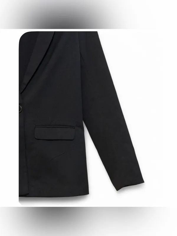H&M Divided Women’s Long Sleeve Single Breasted One Button Black Blazer Size 4 - Image 8