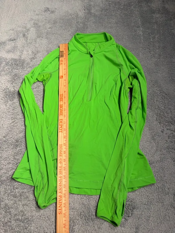 Lululemon bright Green Long Sleeve Quarter-Zip Performance sweatshirt Top 6 - Image 5