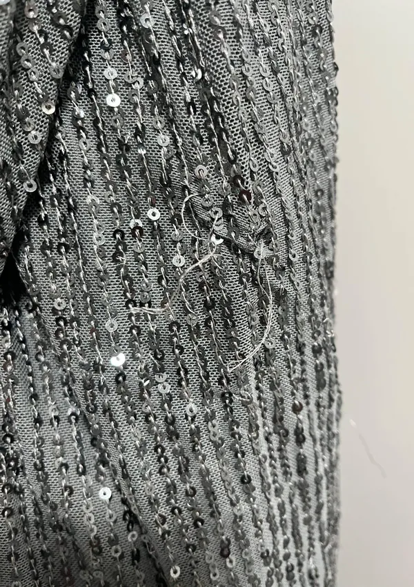 Silver Long Formal Dress Size 10 - Image 7