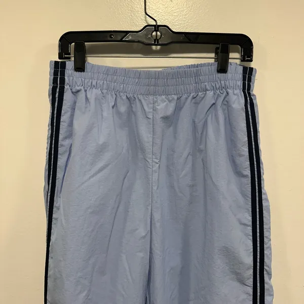 No Boundaries Light Blue Track wind Pants with Black Stripes 90s vintage retro size large! - Image 2