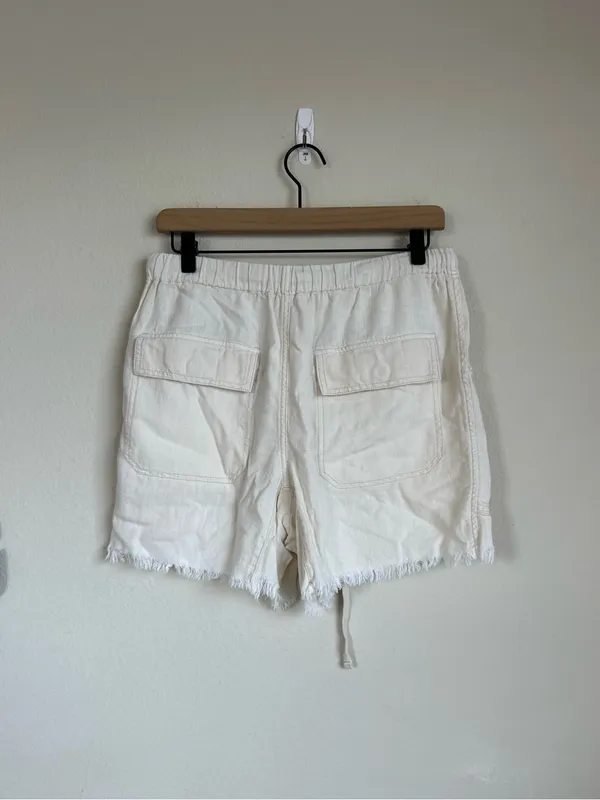 Free People Linen Rayon Raw Hem Beach Shorts - Image 6