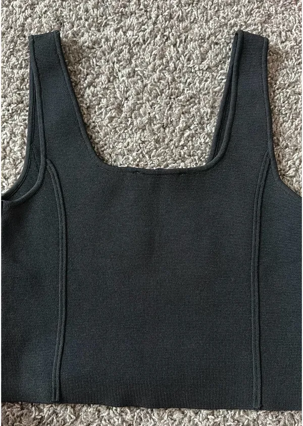 ZARA Black Tank Top Cropped - Image 2