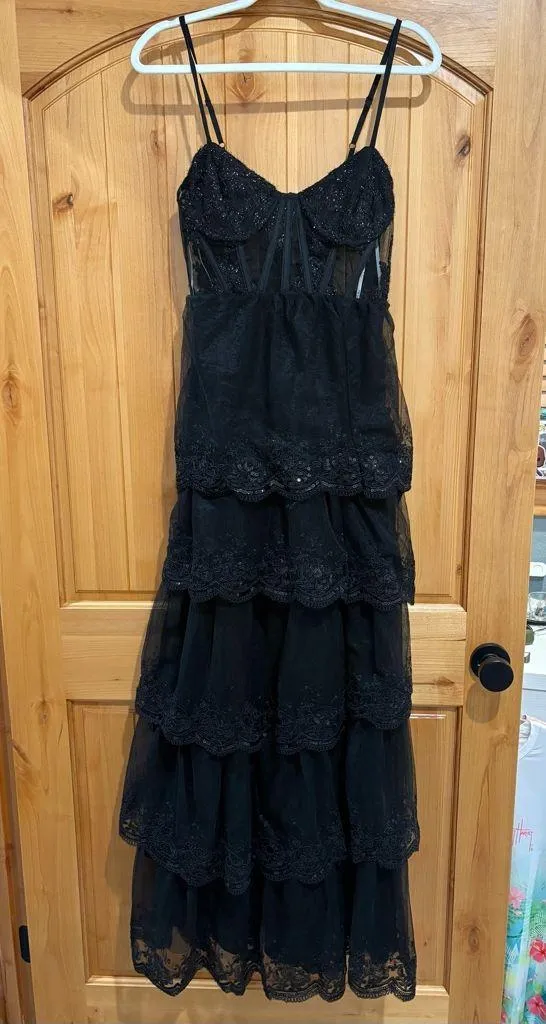 Lulu's Black Lace High-Low Dress - Image 5