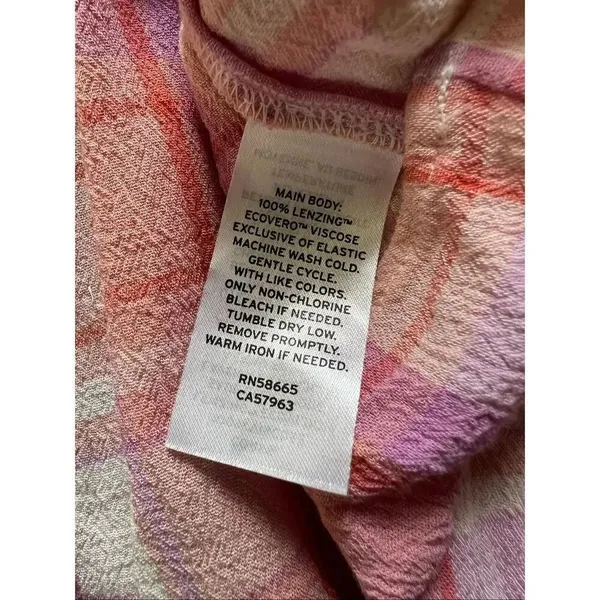 BP Peach Pink Cream Purple Plaid Strappy Summer Mini Dress XS - Image 6