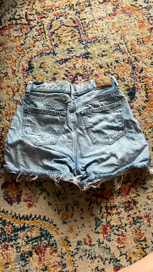 American Eagle Distressed Mom Jean Denim Shorts - Image 2