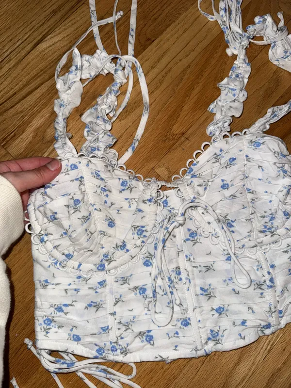 Sky to moon corset floral top small - Image 5