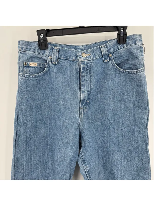 Vintage 90s Y2K Lee Riders Straight Leg Jeans Buckle Detail Light Wash HEMMED 16 - Image 3