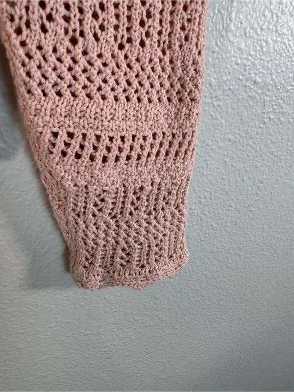 Wilfred Pink Crochet Cardigan Sweater Womens S Aritzia Girly Coquette Barbie - Image 9