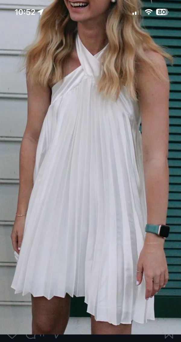 Satin Pleated Dress - Image 6