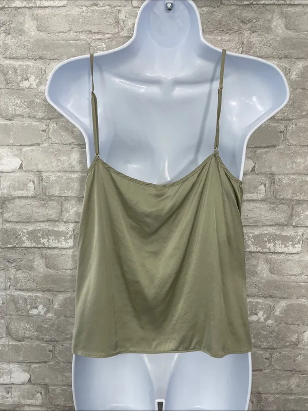 SKIMS Stretch Silk Sleep Tank Top in Green Talk - Image 2