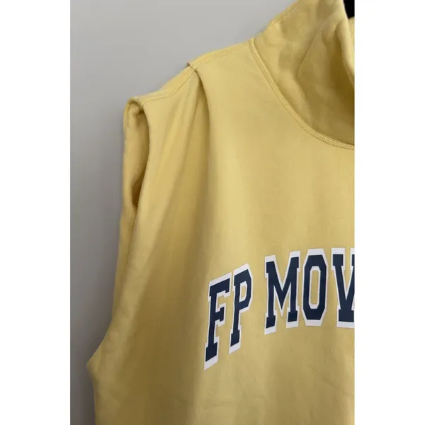 Free People Victory Mock Neck Sleeveless Sweatshirt Yellow Women's Size Large - Image 7