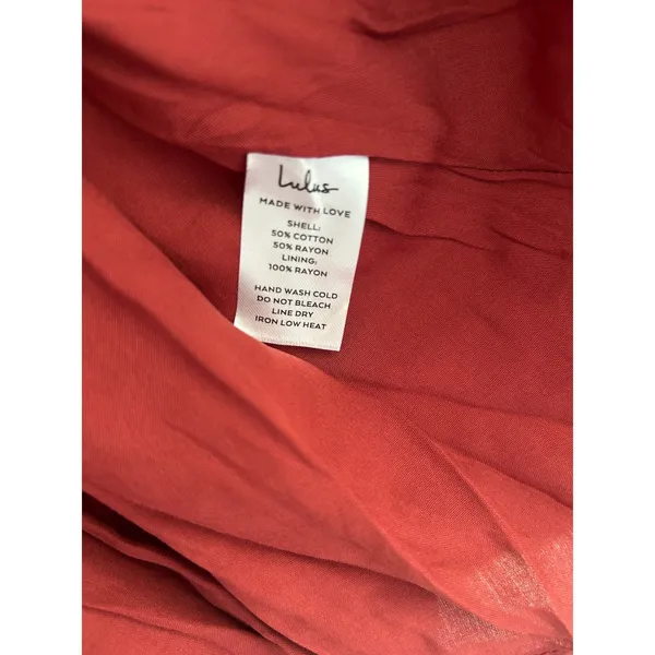 Lulus Wine Red V-Neck‎ Puff Sleeve Babydoll Mini Dress Textured Small NWT - Image 5