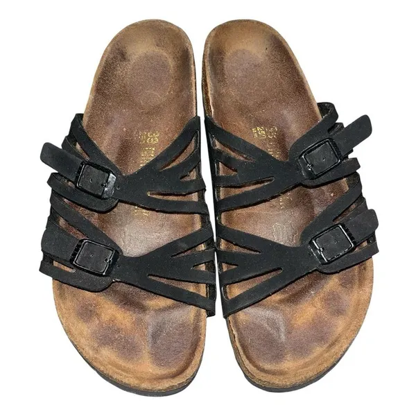 Birkenstock Granada Birko-flor Black Slide Sandals Shoes size 39 Women’s 8 - Image 2