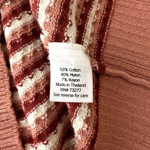 Croft & Barrow Pink Knit Striped Crewneck Sweater - Image 8