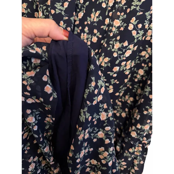 Petal + Pup Edwina Smocked Navy Tiered Smocked Floral Dress - Size S - Image 12