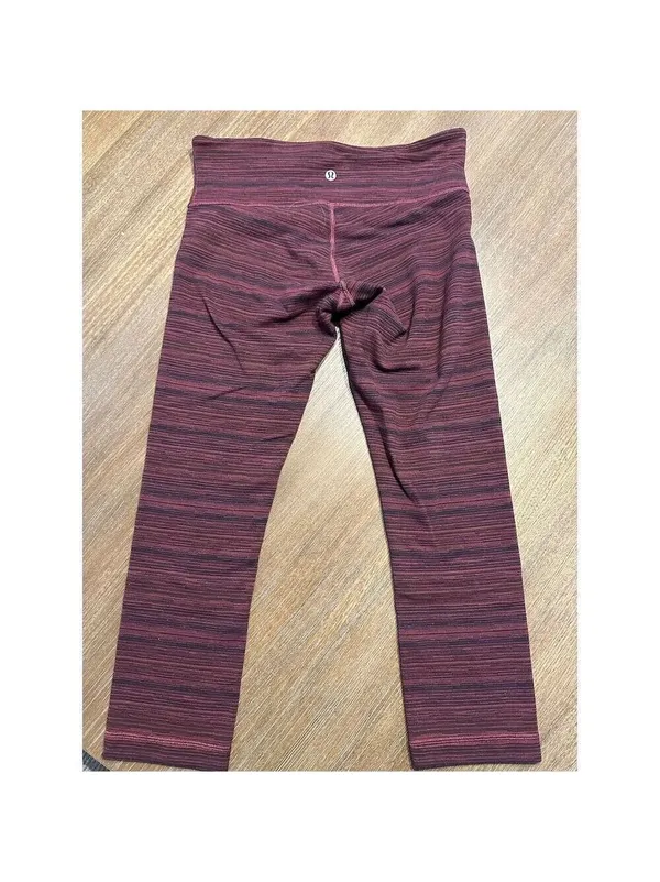 Lululemon Wunder Under High Rise Crop Leggings Red Size 6 Women's Activewear - Image 9