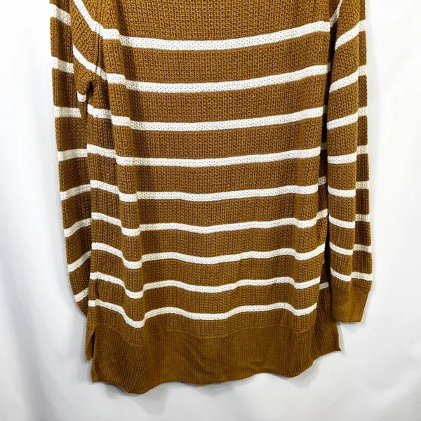 Old Navy XL Sweater Mustard Striped Crew Raglan Academia‎ Fall Knit Office 214 - Image 6