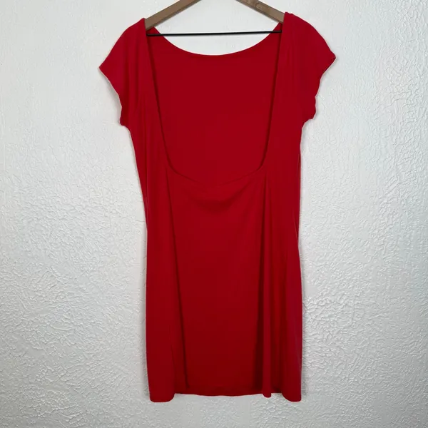 Free People Beach Rosalia Low Back Mini Dress Red Size XL - Image 3