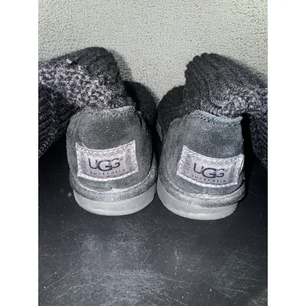 Ugg Classic Cardy Boots Women 6 Wool Knit Tall Button Sheepskin Lined‎ - Image 7