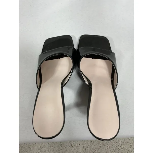 Womans New Slip On Stiletto Sandals Black Eu 36 Us 5.5 Open Toe - Image 6