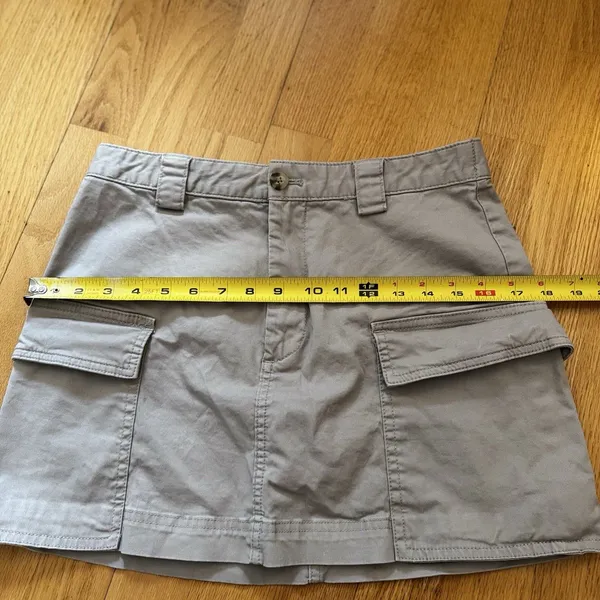 Abercrombie & Fitch Cargo Mini Skirt Beige S EUC Utility Chic Street Preppy Y2K - Image 6