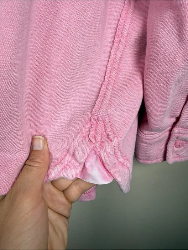Aerie Lumber Jane Pink Terry Cloth Cotton Button Up Shacket - Size S - Image 5