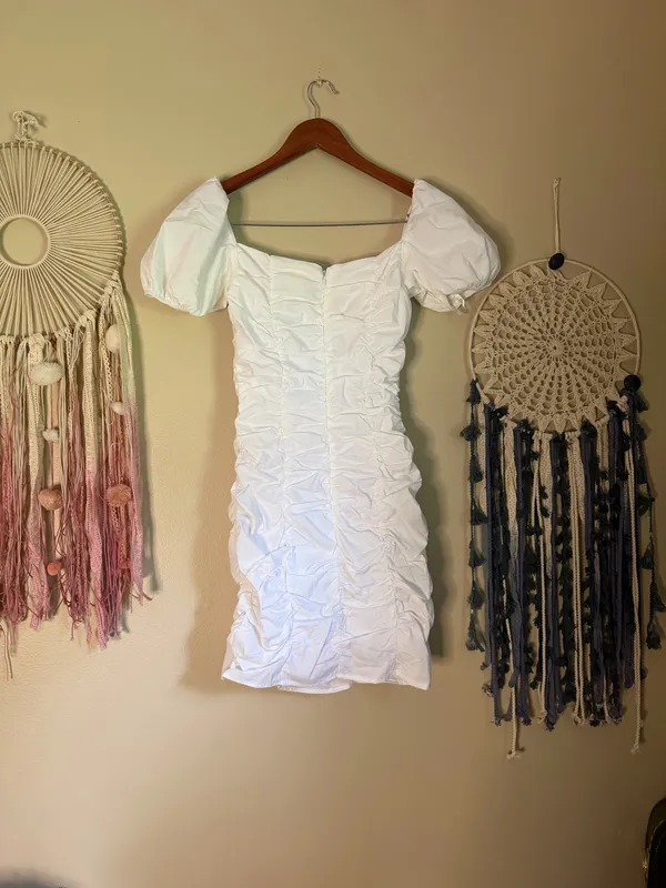 superdown Rumor Ruched Mini Dress White Size XS - Image 4