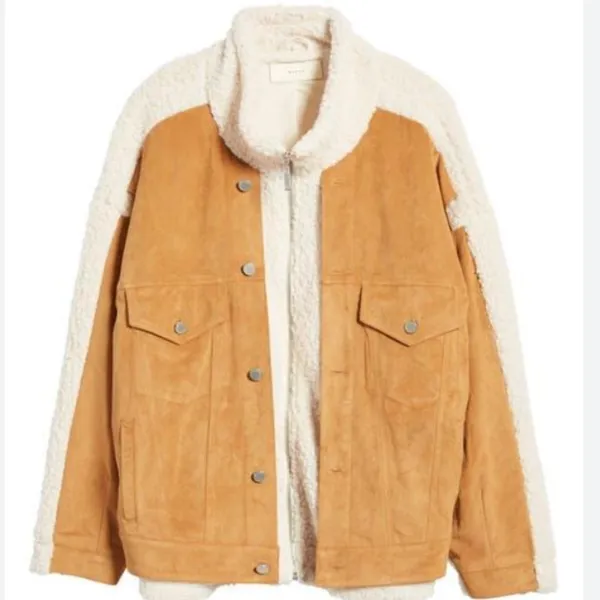 NWT BLANKNYC Faux Suede & Faux Shearling Trucker Jacket Small, CATCH ME OUTSIDE - Image 11
