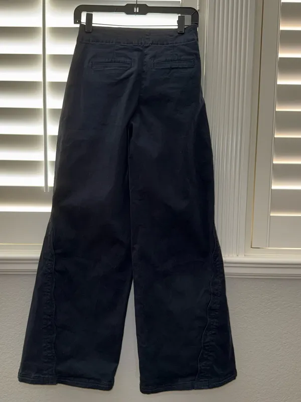 Anthropologie Maeve Scallop Wide-Leg Pants Size 24 Black - Image 8