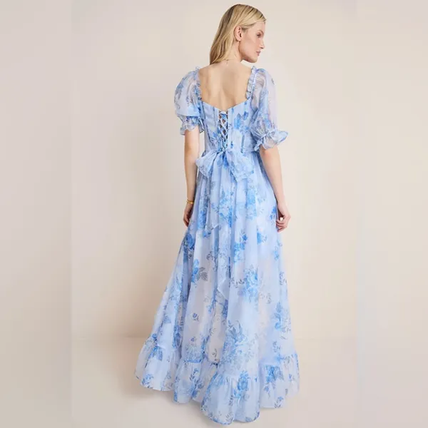 Francesca's Angie Corset‎ Floral Maxi Dress - Image 3